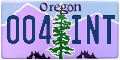 OR license plate 004INT