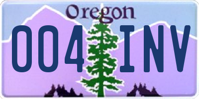 OR license plate 004INV