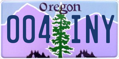 OR license plate 004INY
