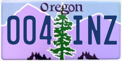 OR license plate 004INZ