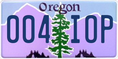OR license plate 004IOP