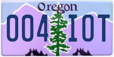 OR license plate 004IOT