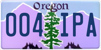 OR license plate 004IPA