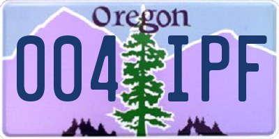 OR license plate 004IPF