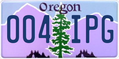OR license plate 004IPG