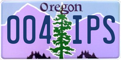 OR license plate 004IPS