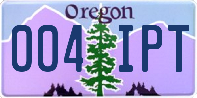 OR license plate 004IPT