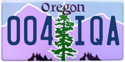OR license plate 004IQA