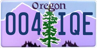 OR license plate 004IQE