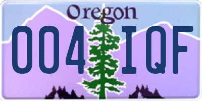 OR license plate 004IQF