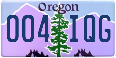 OR license plate 004IQG