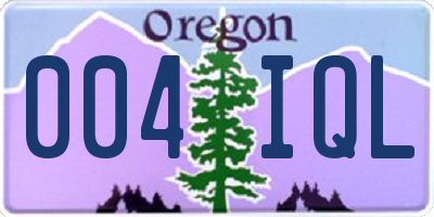 OR license plate 004IQL