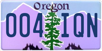 OR license plate 004IQN