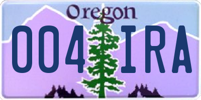 OR license plate 004IRA