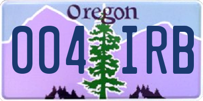 OR license plate 004IRB