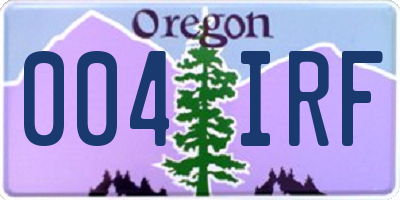 OR license plate 004IRF