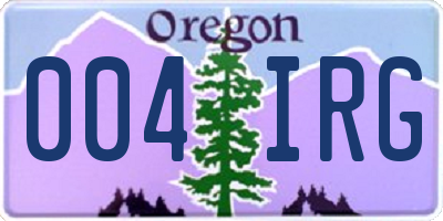 OR license plate 004IRG