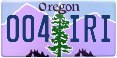 OR license plate 004IRI