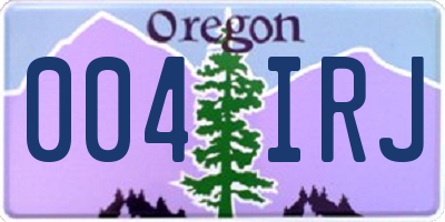OR license plate 004IRJ