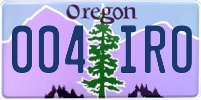 OR license plate 004IRO