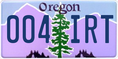 OR license plate 004IRT