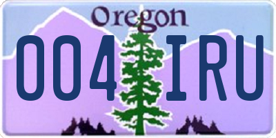 OR license plate 004IRU