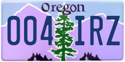 OR license plate 004IRZ