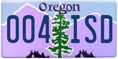 OR license plate 004ISD