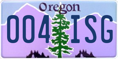 OR license plate 004ISG