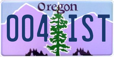 OR license plate 004IST