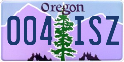 OR license plate 004ISZ