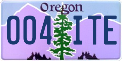 OR license plate 004ITE