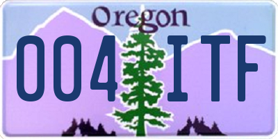 OR license plate 004ITF