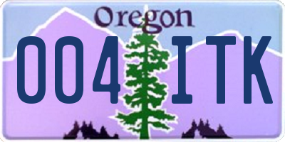 OR license plate 004ITK