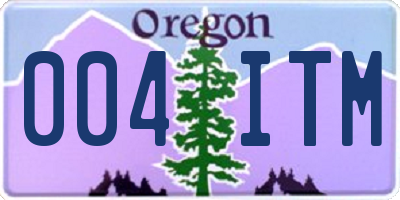 OR license plate 004ITM