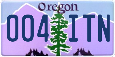 OR license plate 004ITN
