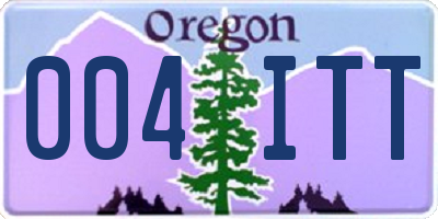 OR license plate 004ITT