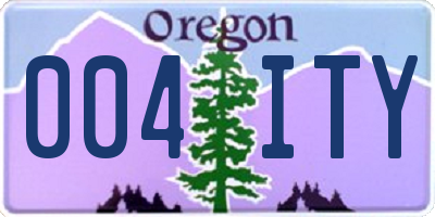 OR license plate 004ITY