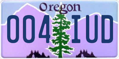 OR license plate 004IUD