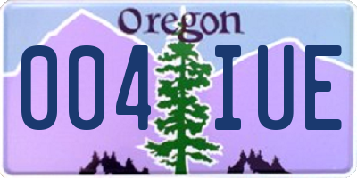 OR license plate 004IUE
