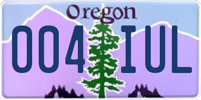 OR license plate 004IUL