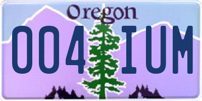 OR license plate 004IUM