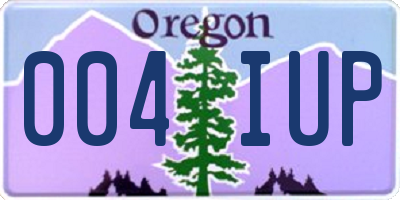 OR license plate 004IUP