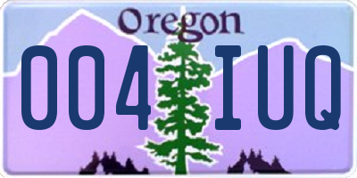 OR license plate 004IUQ