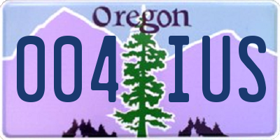 OR license plate 004IUS