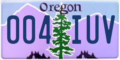 OR license plate 004IUV
