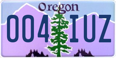 OR license plate 004IUZ