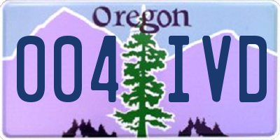 OR license plate 004IVD