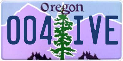 OR license plate 004IVE