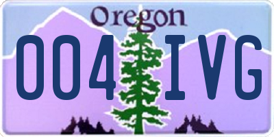 OR license plate 004IVG